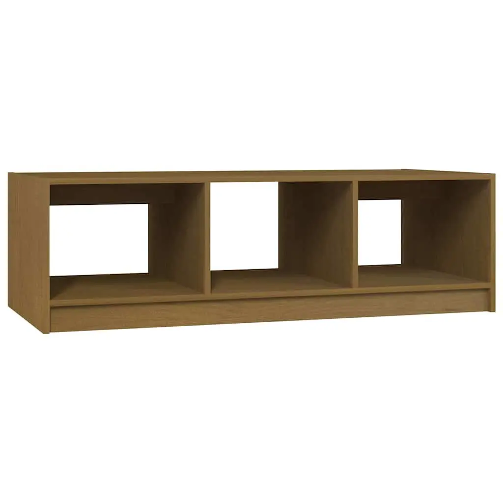 Honey Brown Solid Pinewood Coffee Table for Living Room