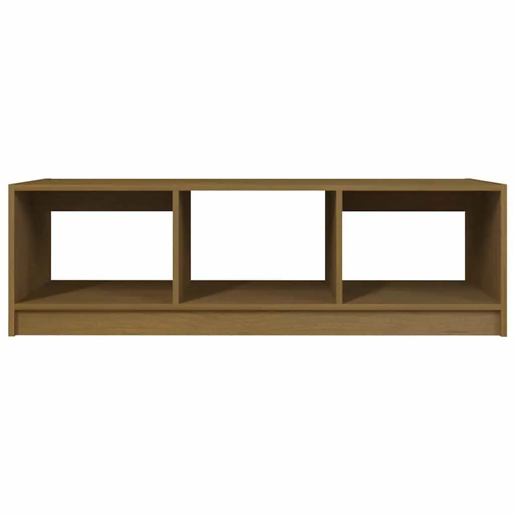 Honey Brown Solid Pinewood Coffee Table for Living Room