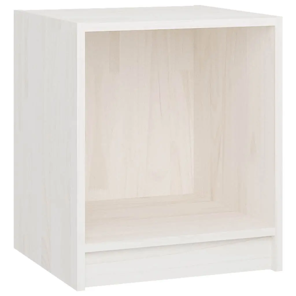 Bedside Cabinets 2 pcs White Storage Nightstand Solid Wood Bedroom Furniture