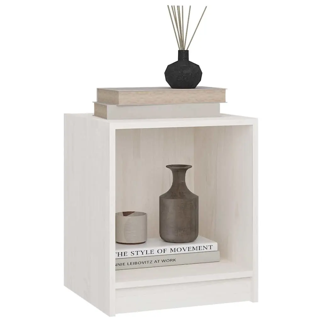 Bedside Cabinets 2 pcs White Storage Nightstand Solid Wood Bedroom Furniture