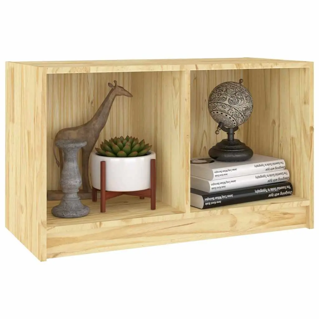 TV Cabinet 70x33x42 cm Brown Solid Pinewood Storage Unit Living Room Furniture