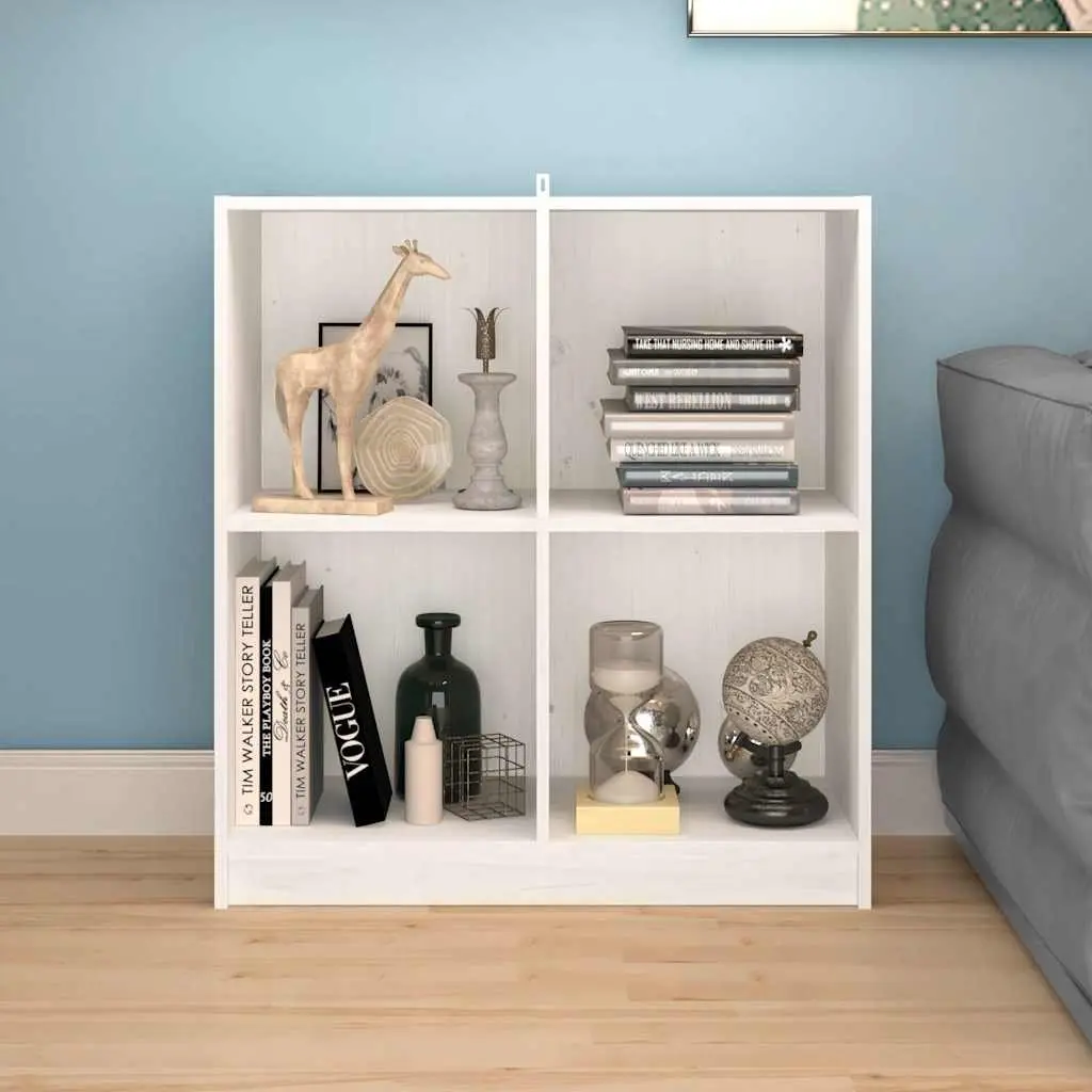 Sideboard Solid Pinewood 70 x 33 x 76 cm White Storage Cabinet Modern Living Room Furniture