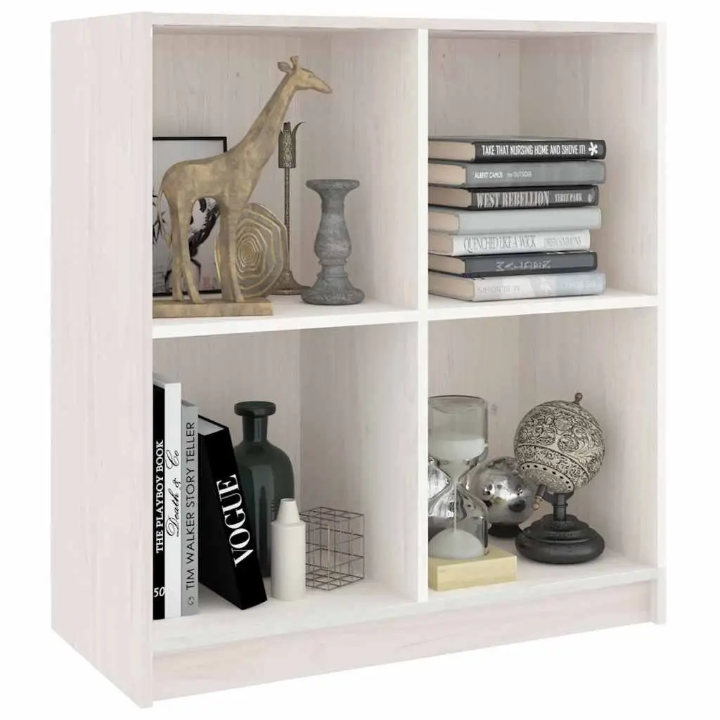 Sideboard Solid Pinewood 70 x 33 x 76 cm White Storage Cabinet Modern Living Room Furniture