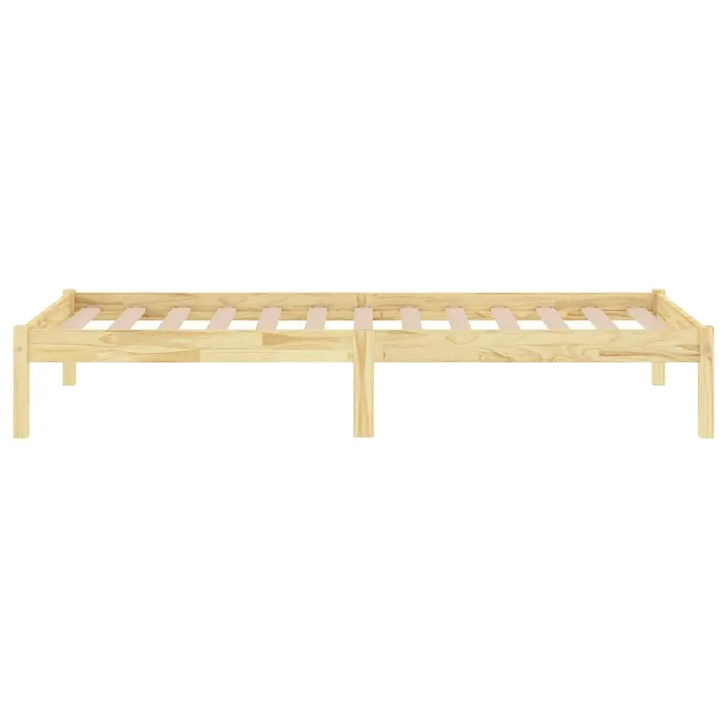 Solid Pinewood Bed Frame 90x190 cm Brown