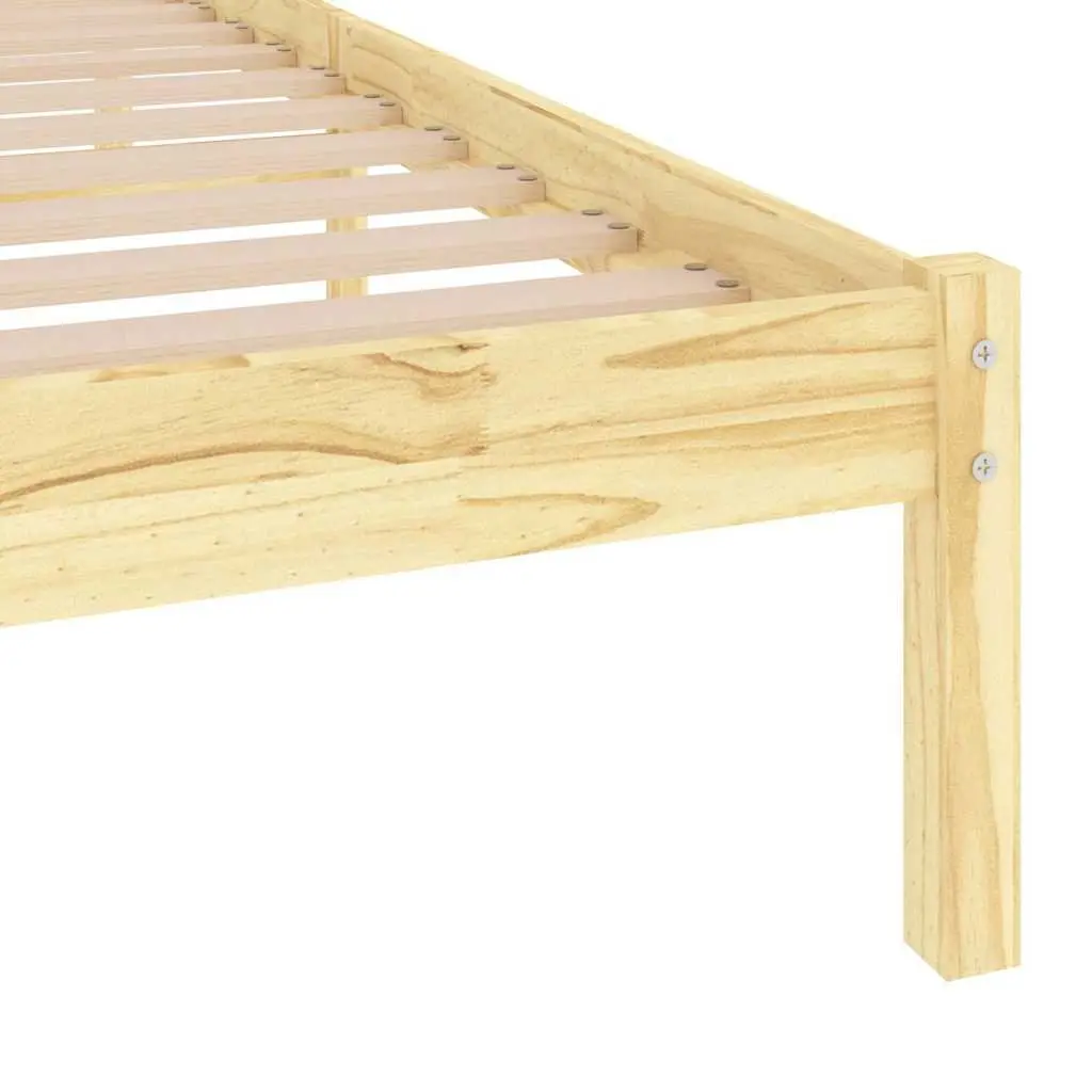 Solid Pinewood Bed Frame 90x190 cm Brown