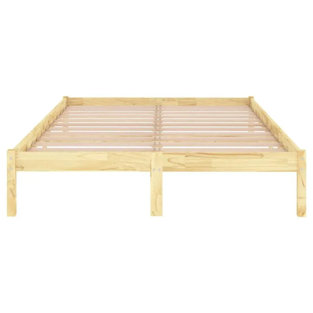 Brown Solid Wood Bed Frame 135x190 cm with Slatted Base