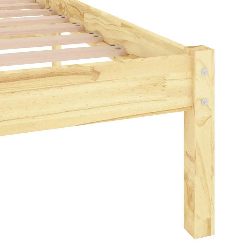 Brown Solid Wood Bed Frame 135x190 cm with Slatted Base