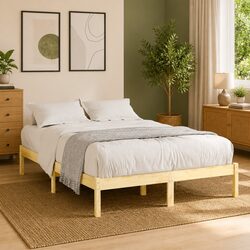 High-Quality Solid Wood Bed Frame 150x200 cm Brown