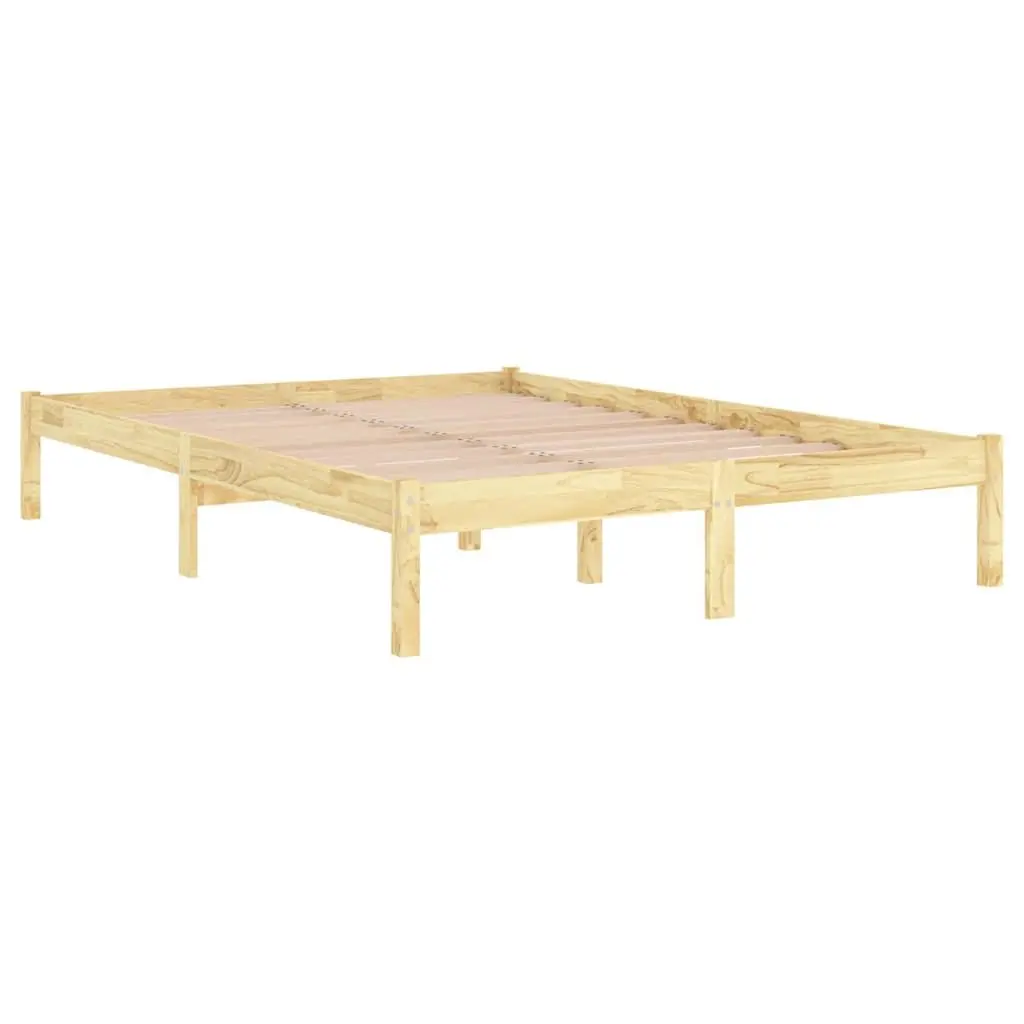 Solid Wood Bed Frame 150x200 cm Brown