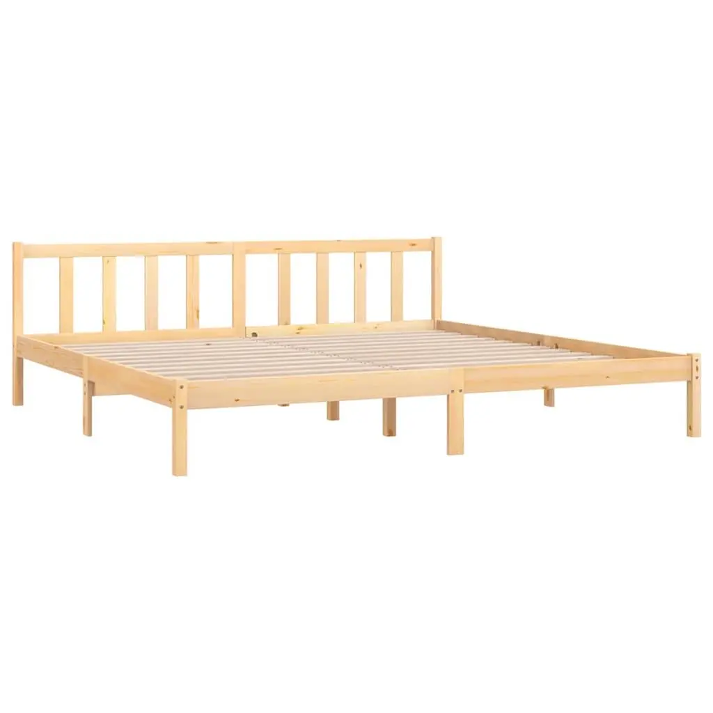 Solid Wood Bed Frame King Size 183x203cm Brown Bedroom Furniture Wooden Base