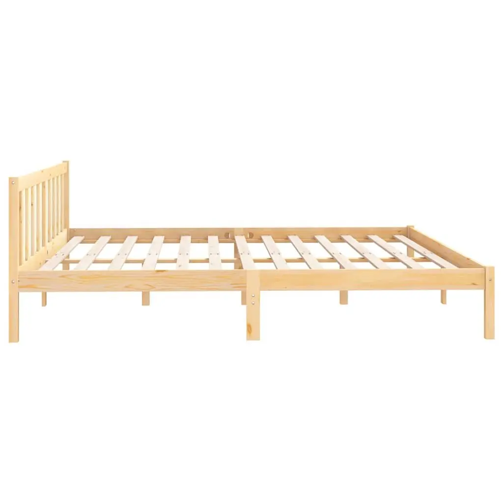 Solid Wood Bed Frame King Size 183x203cm Brown Bedroom Furniture Wooden Base