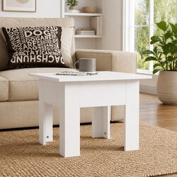 Modern White Coffee Table for Living Room Accent