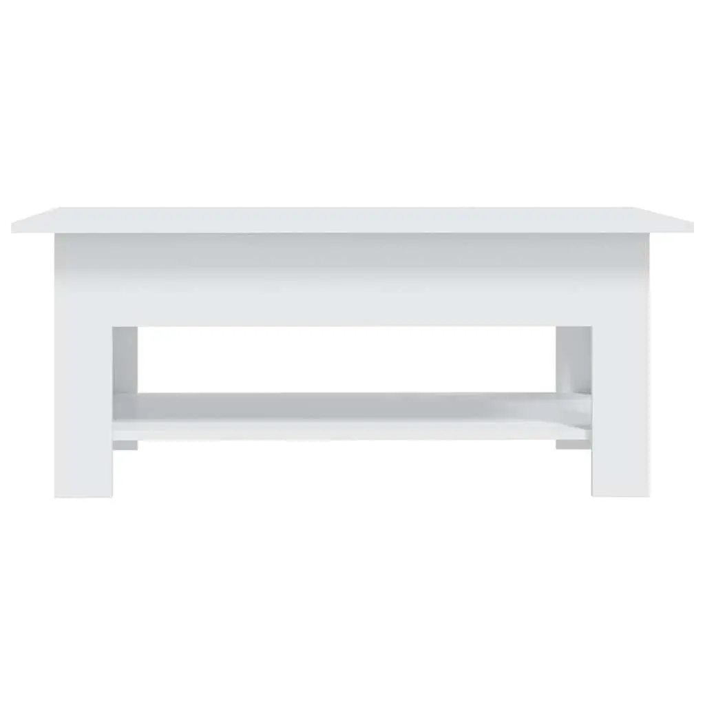 White Coffee Table with Two-Tier Storage