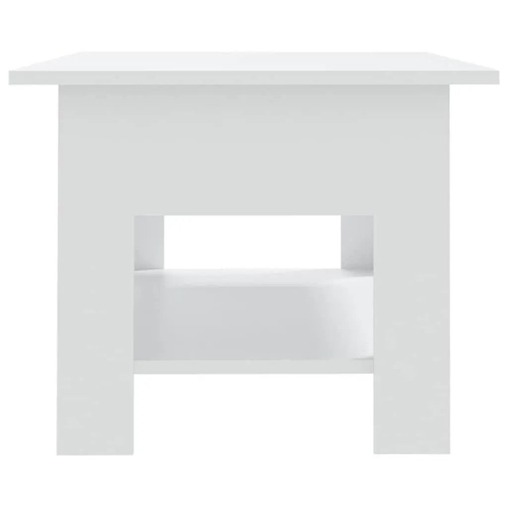 White Coffee Table with Two-Tier Storage