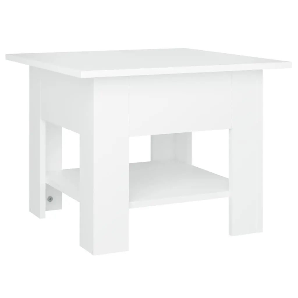 White Coffee Table with Storage Shelf