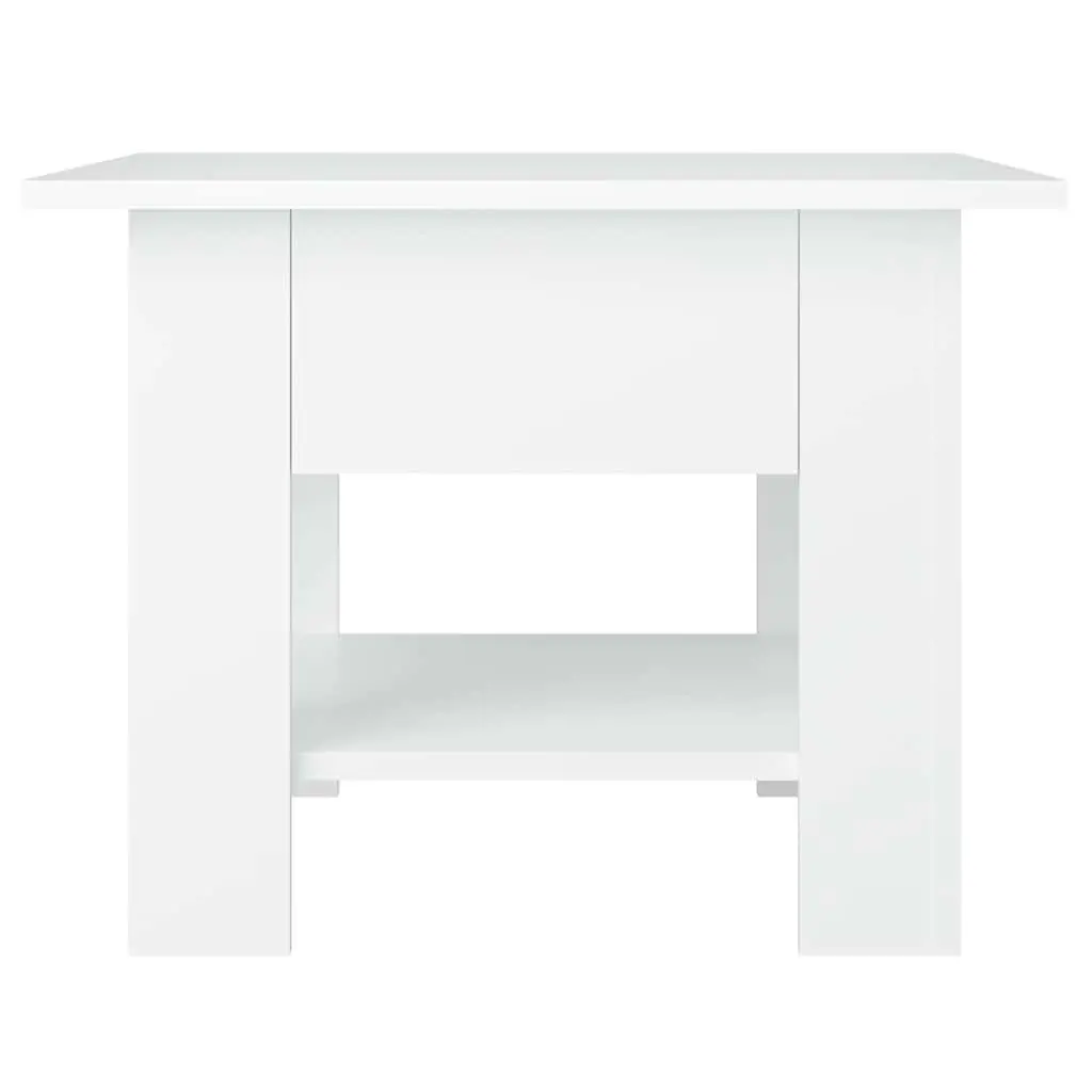 White Coffee Table with Storage Shelf