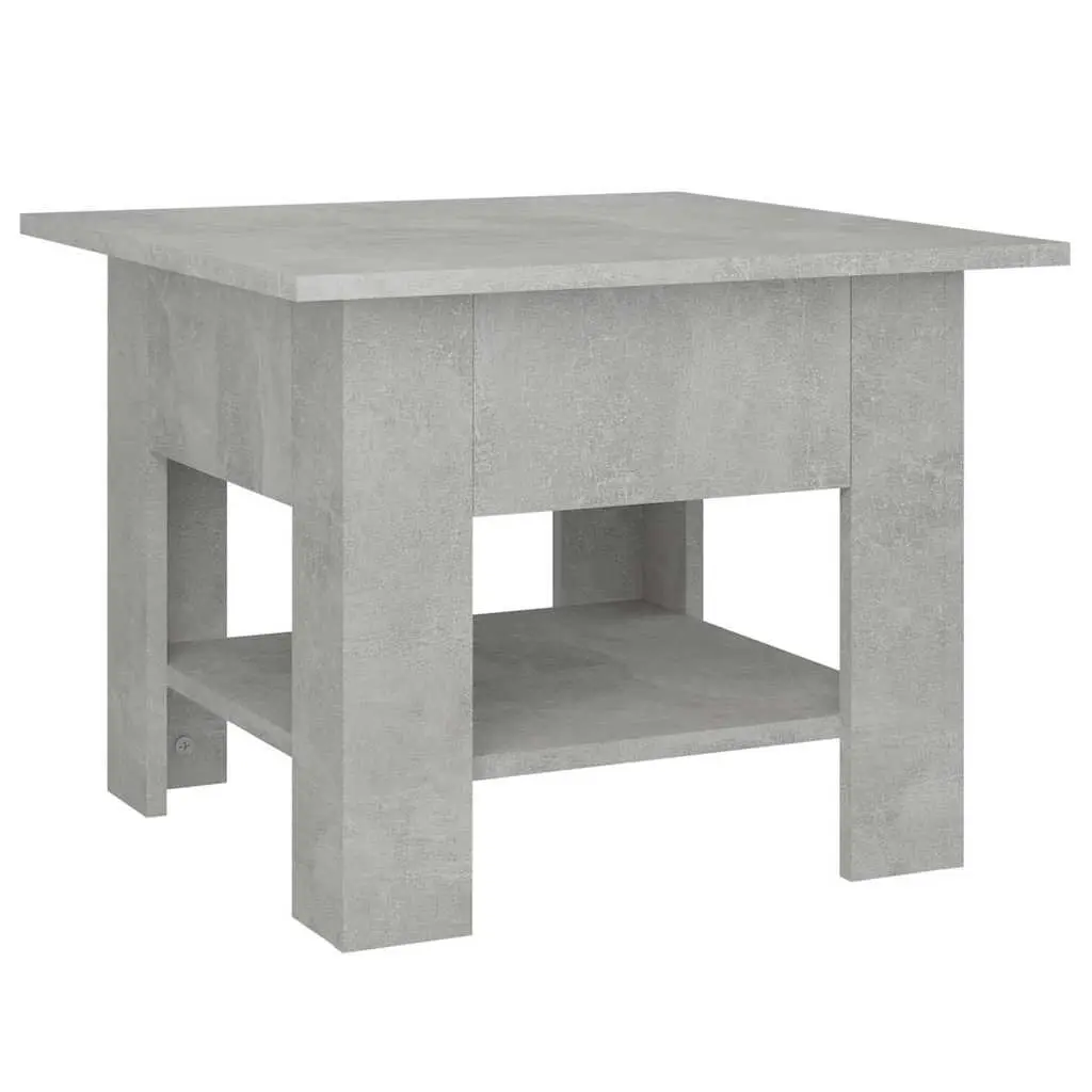 Grey Coffee Table with Storage Shelf 55x55x42cm