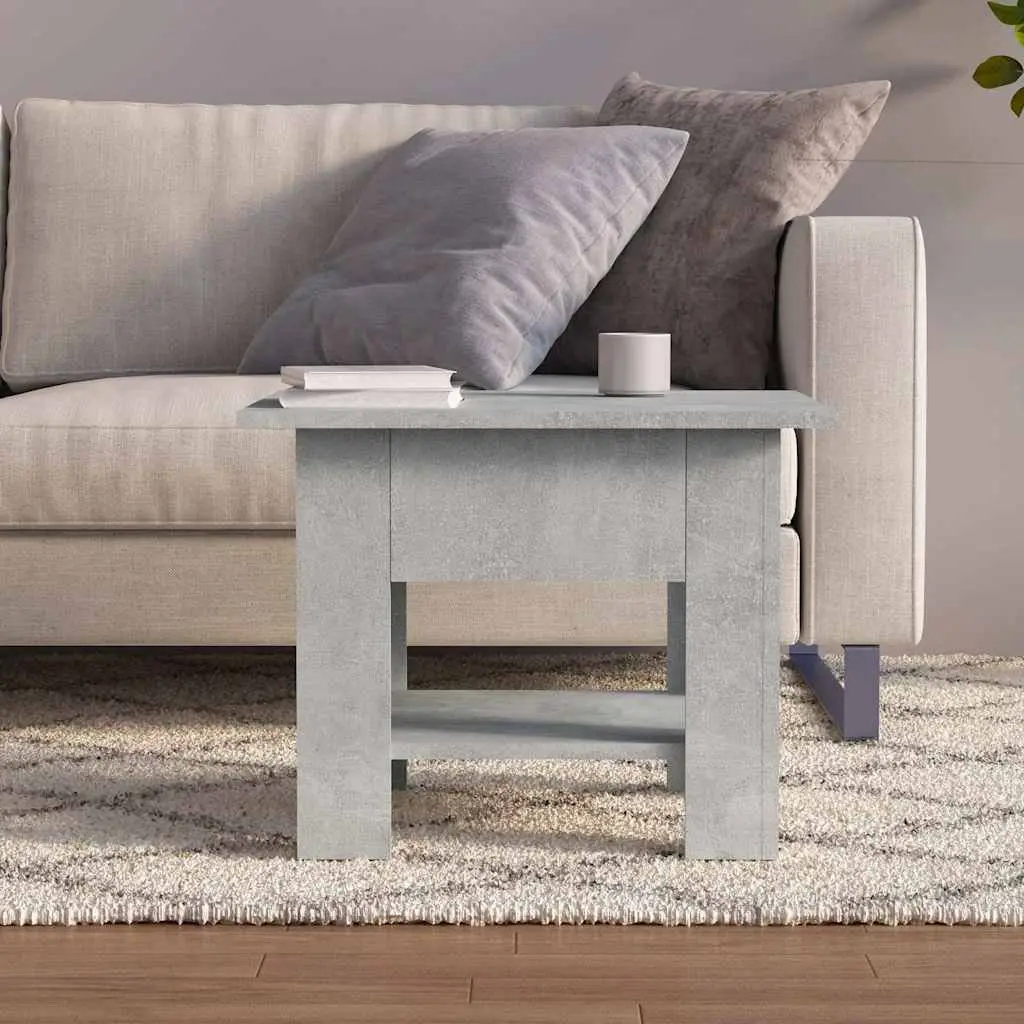 Grey Coffee Table with Storage Shelf 55x55x42cm
