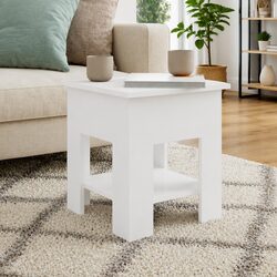 Modern High Gloss White Coffee Table with Storage Shelf