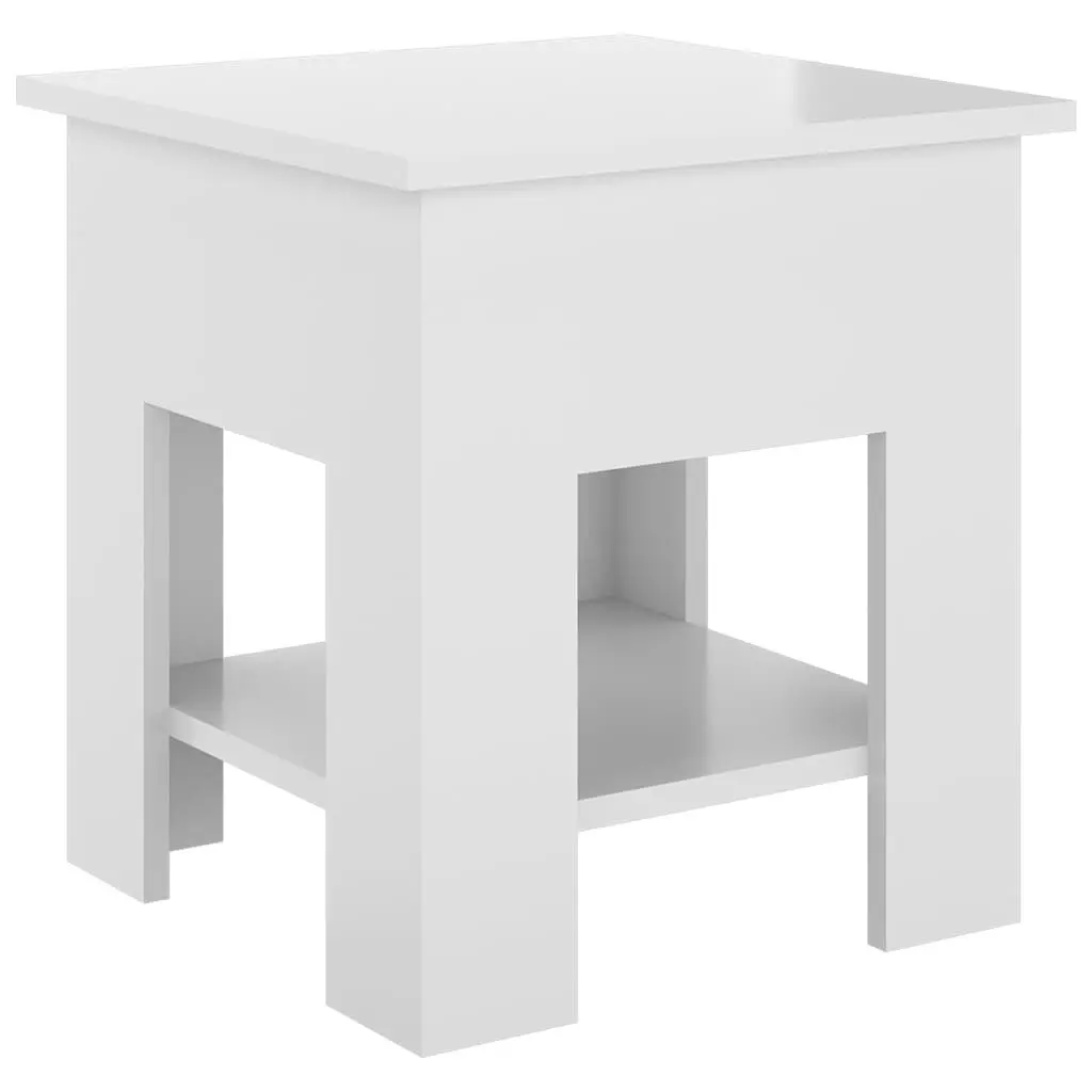 High Gloss White Coffee Table with Storage Shelf