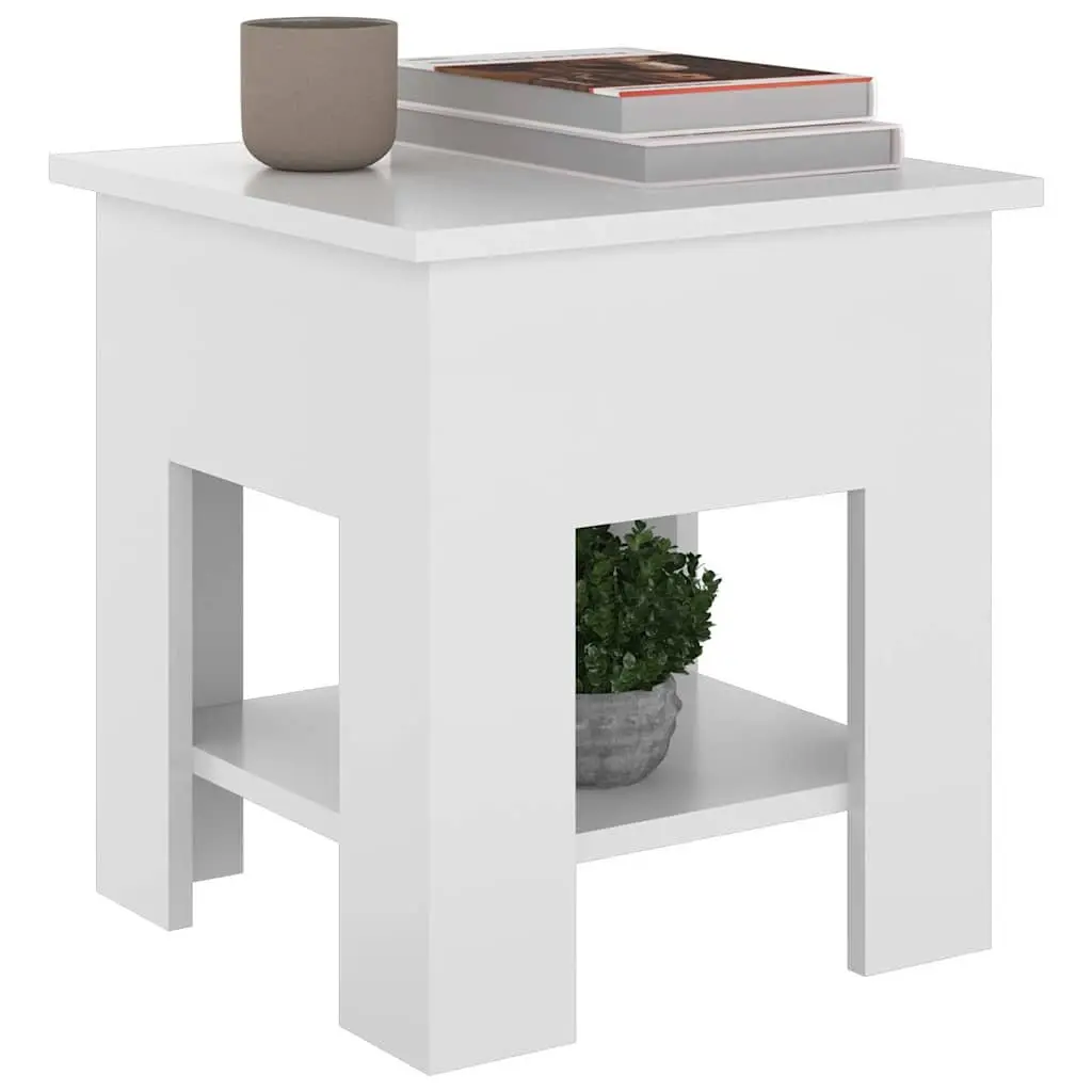 High Gloss White Coffee Table with Storage Shelf