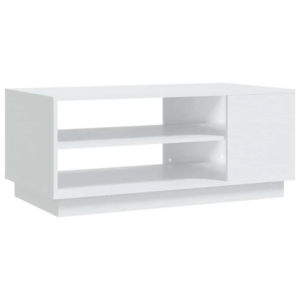 White Coffee Table with Storage Shelves
