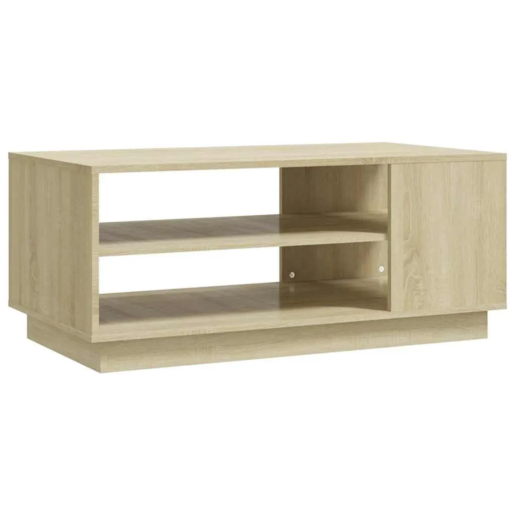 Brown Modern Coffee Table with Sturdy Storage Shelves