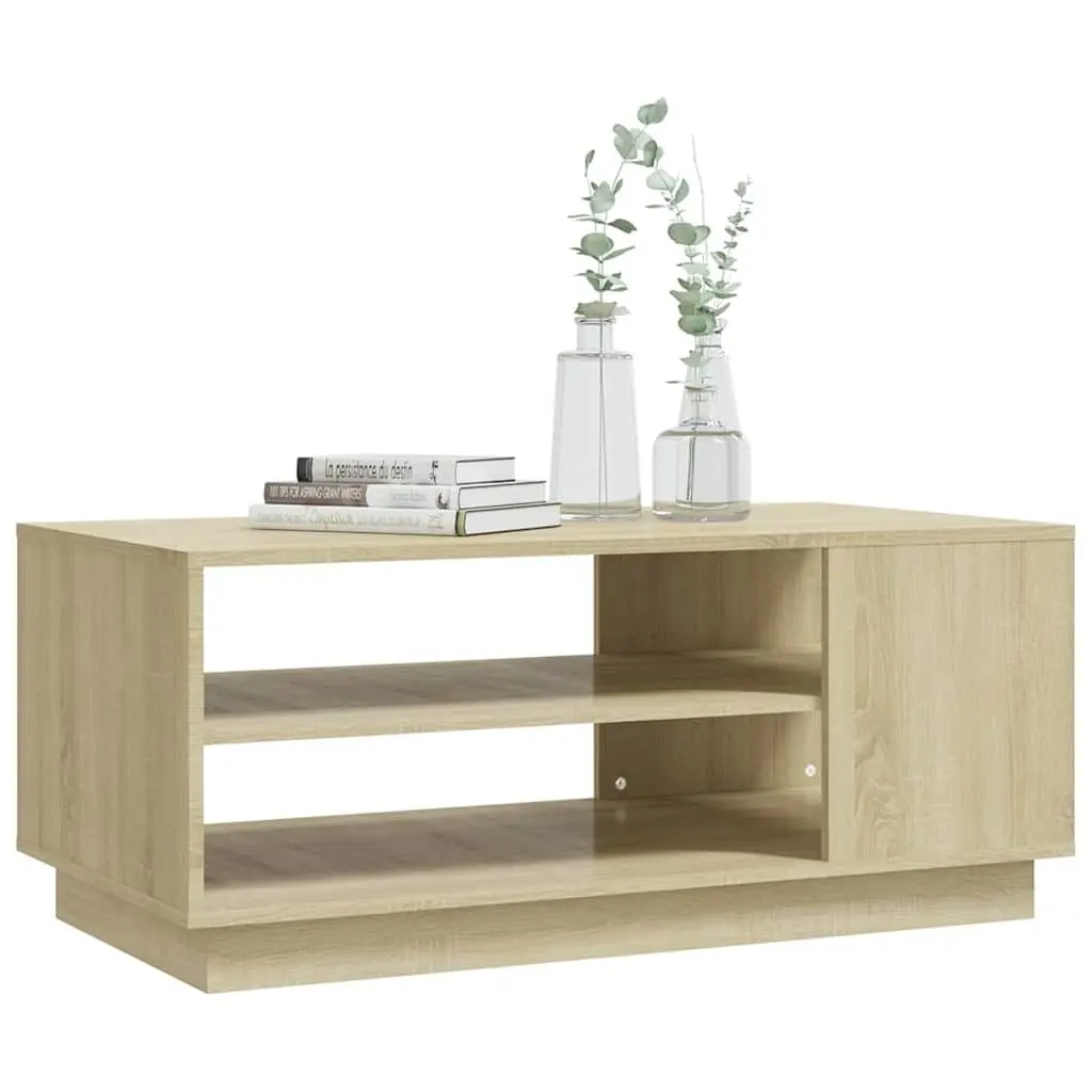 Brown Modern Coffee Table with Sturdy Storage Shelves