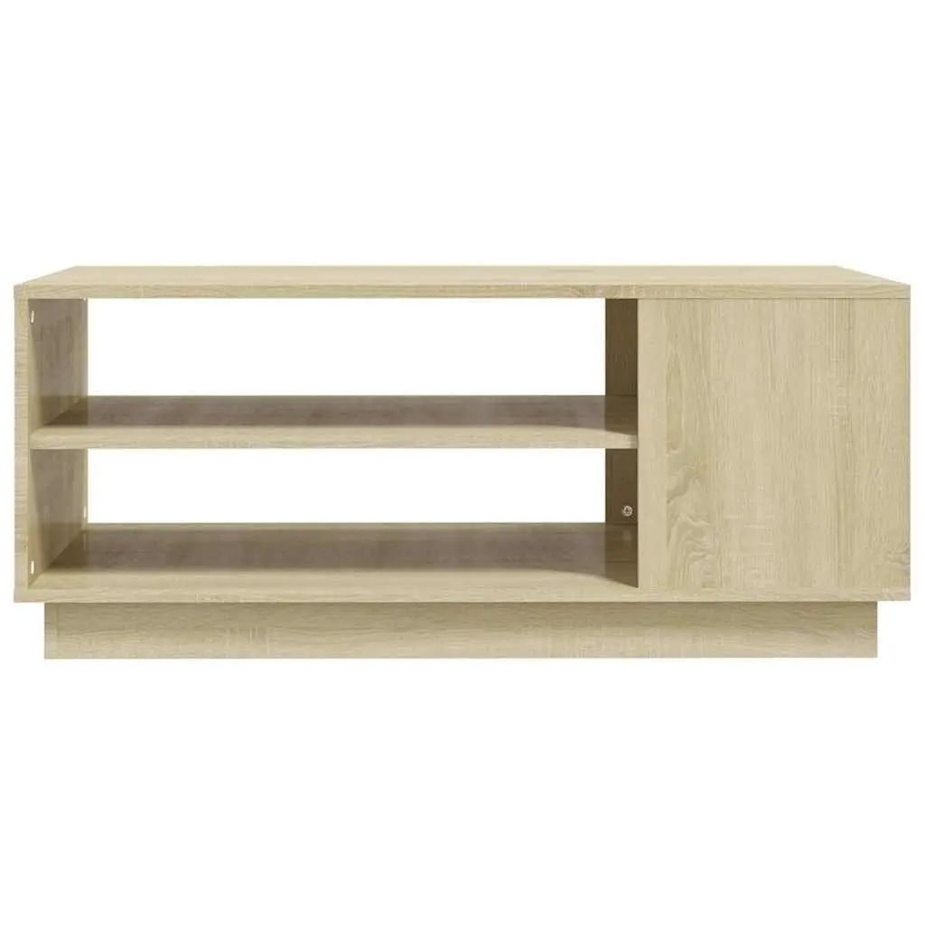 Brown Modern Coffee Table with Sturdy Storage Shelves