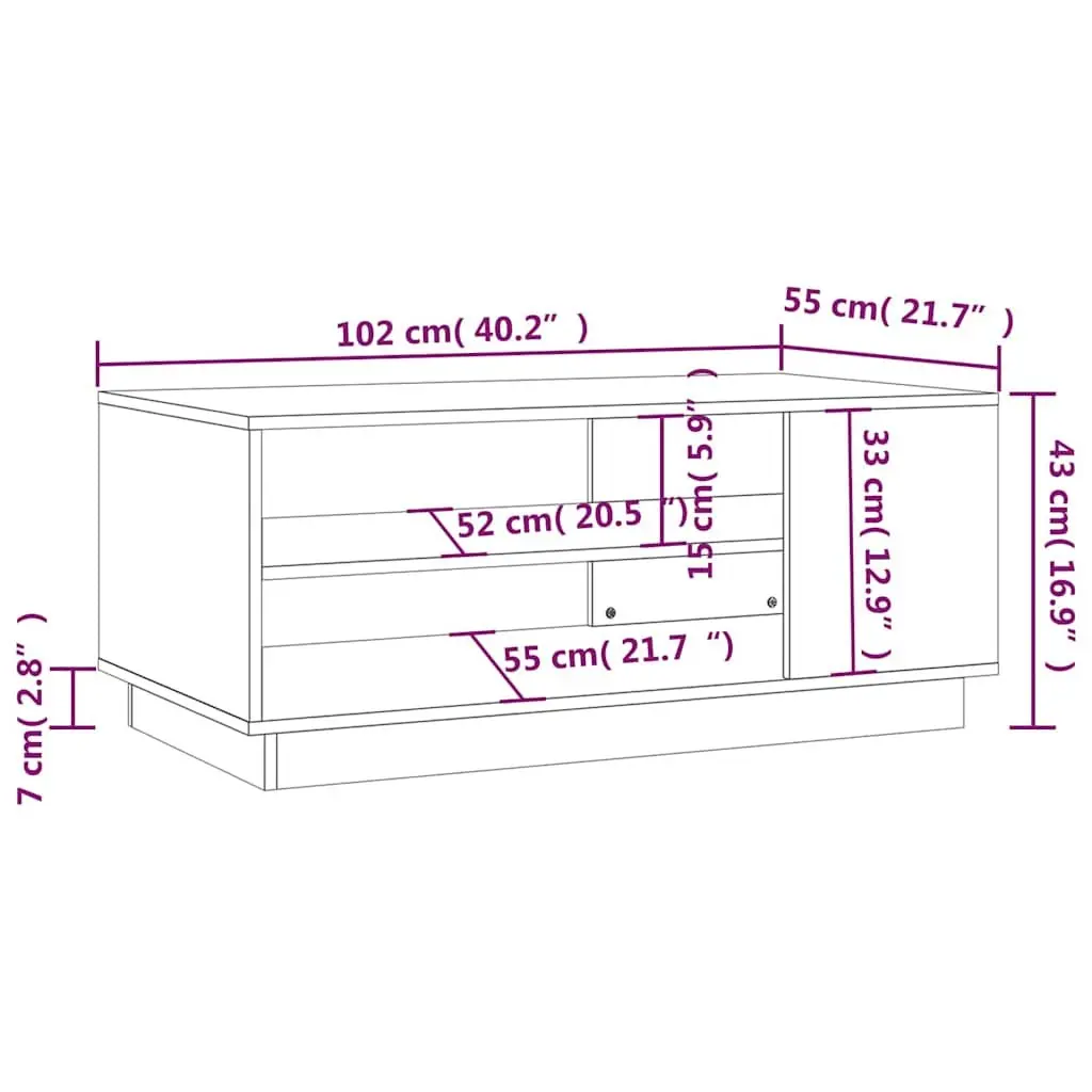 Brown Modern Coffee Table with Sturdy Storage Shelves
