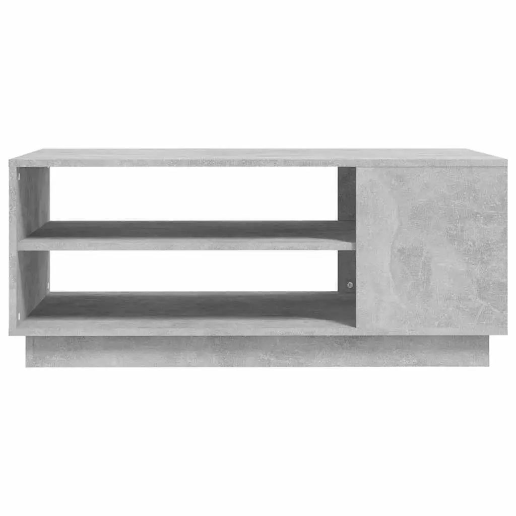 Grey Coffee Table with Modern Storage Shelves