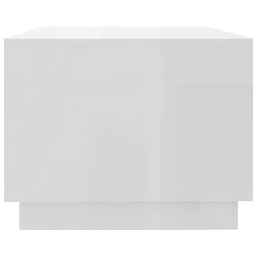White High Gloss Coffee Table with Storage Shelves