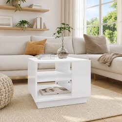 Sturdy High Gloss White Coffee Table for Modern Living Spaces