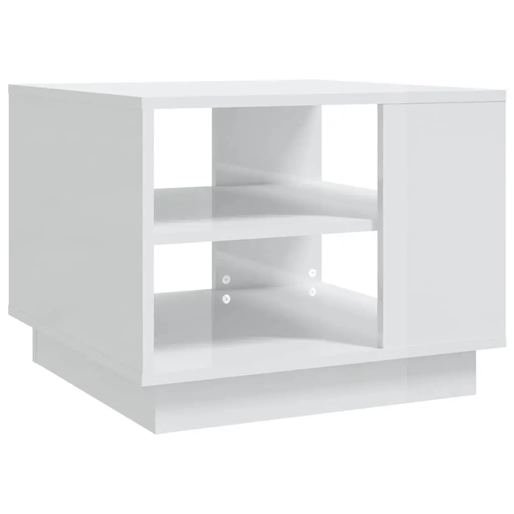 Coffee Table High Gloss White Modern Living Room Storage Accent Furniture