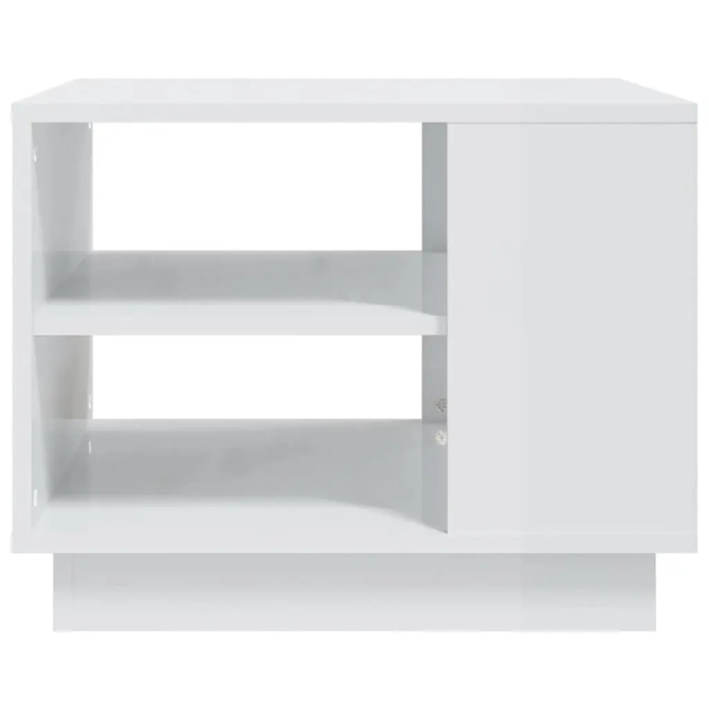 Coffee Table High Gloss White Modern Living Room Storage Accent Furniture