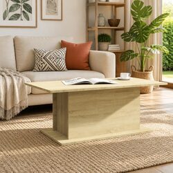 Sonoma Oak Coffee Table in Beige - Engineered Wood Design