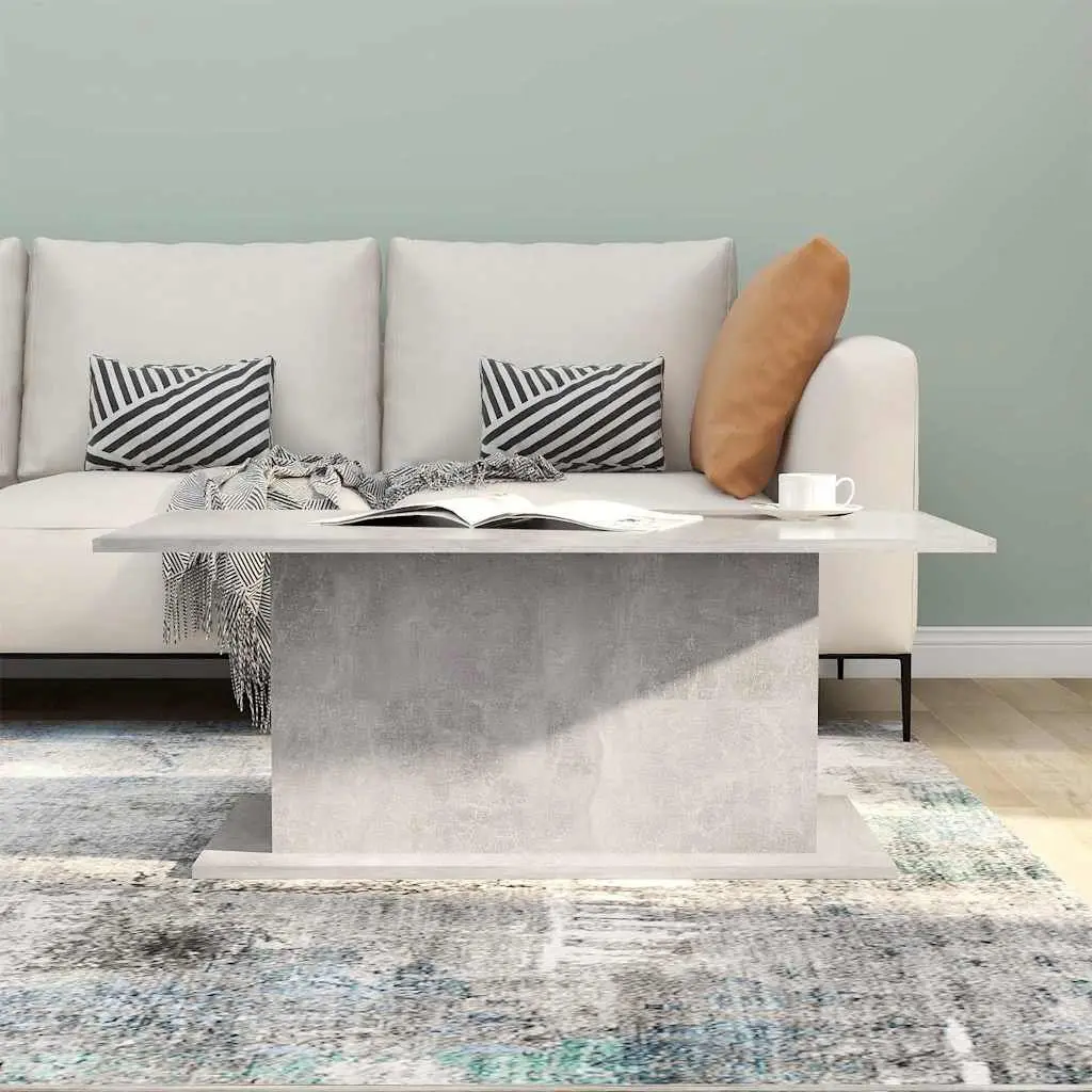 Coffee Table Grey Engineered Wood Living Room Accent Furniture 102x55.5x40cm