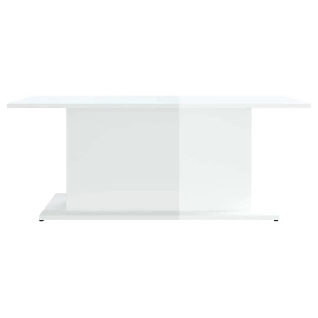 Coffee Table High Gloss White Modern Living Room Accent End Table 102x55.5x40cm