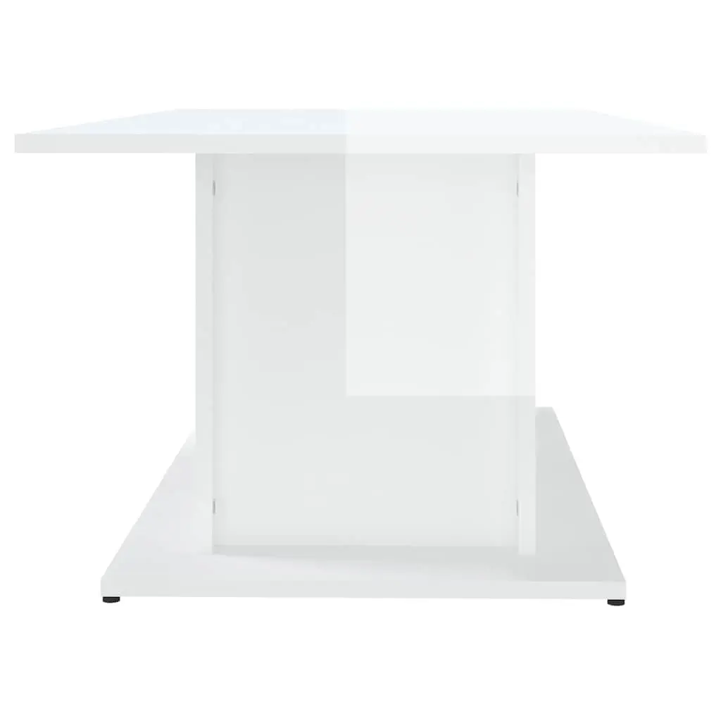 Coffee Table High Gloss White Modern Living Room Accent End Table 102x55.5x40cm