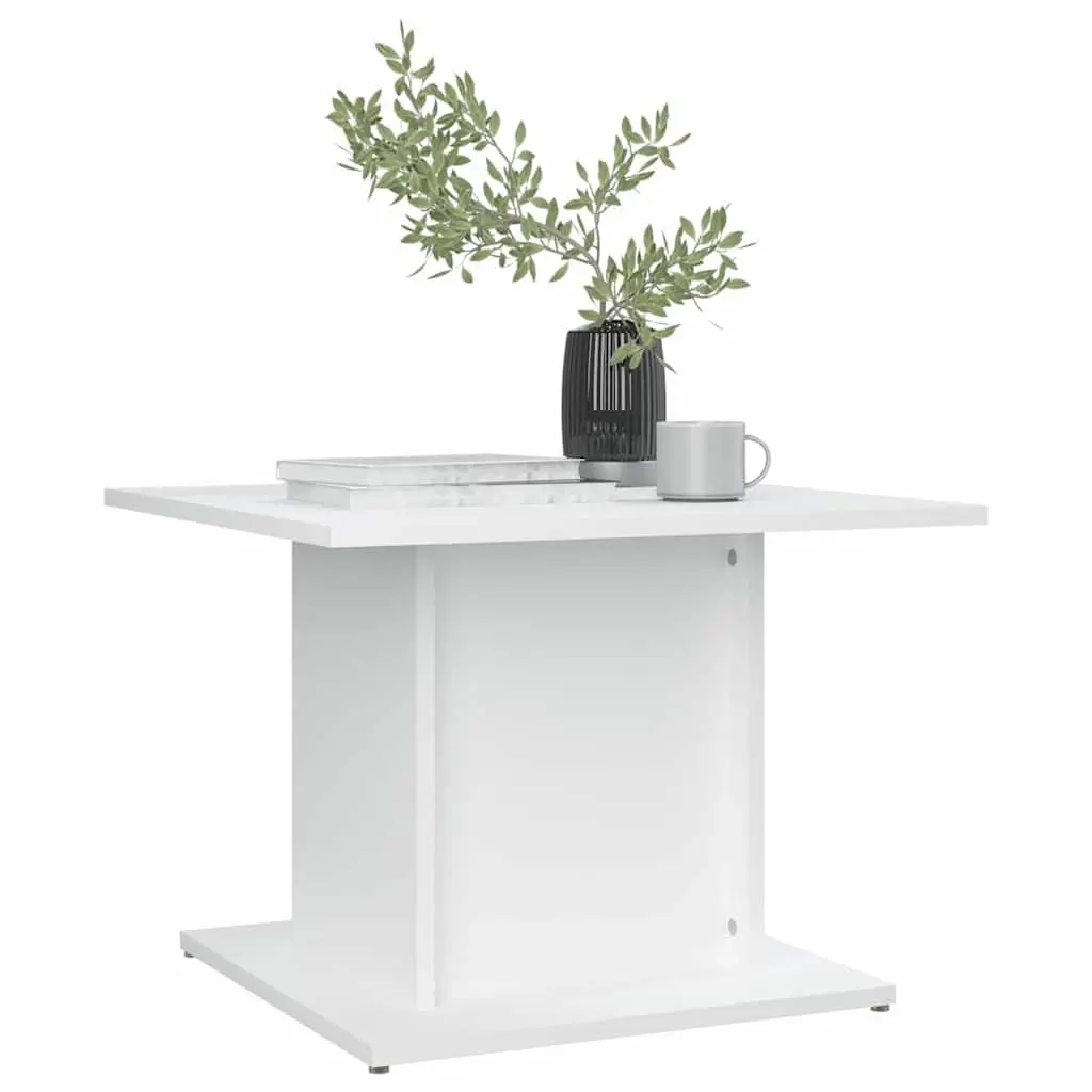 Coffee Table White Accent Living Room Furniture Engineered Wood Modern Style