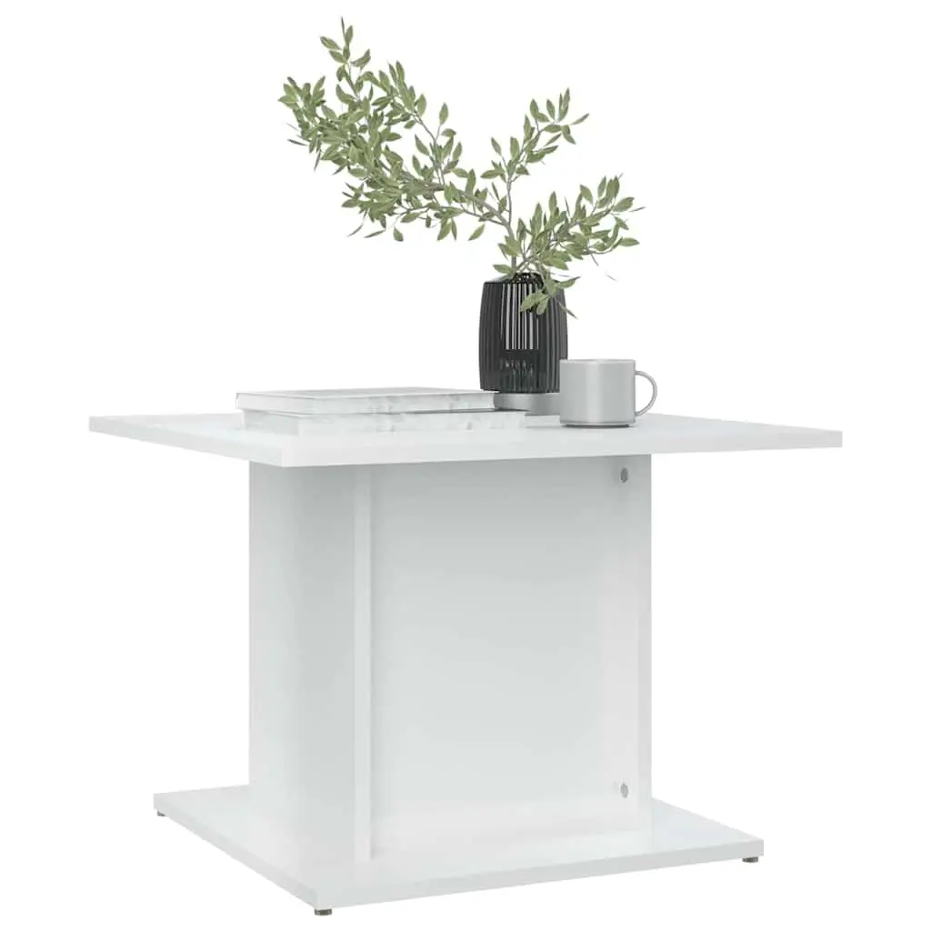 Coffee Table Engineered Wood 55.5x55.5x40cm High Gloss White