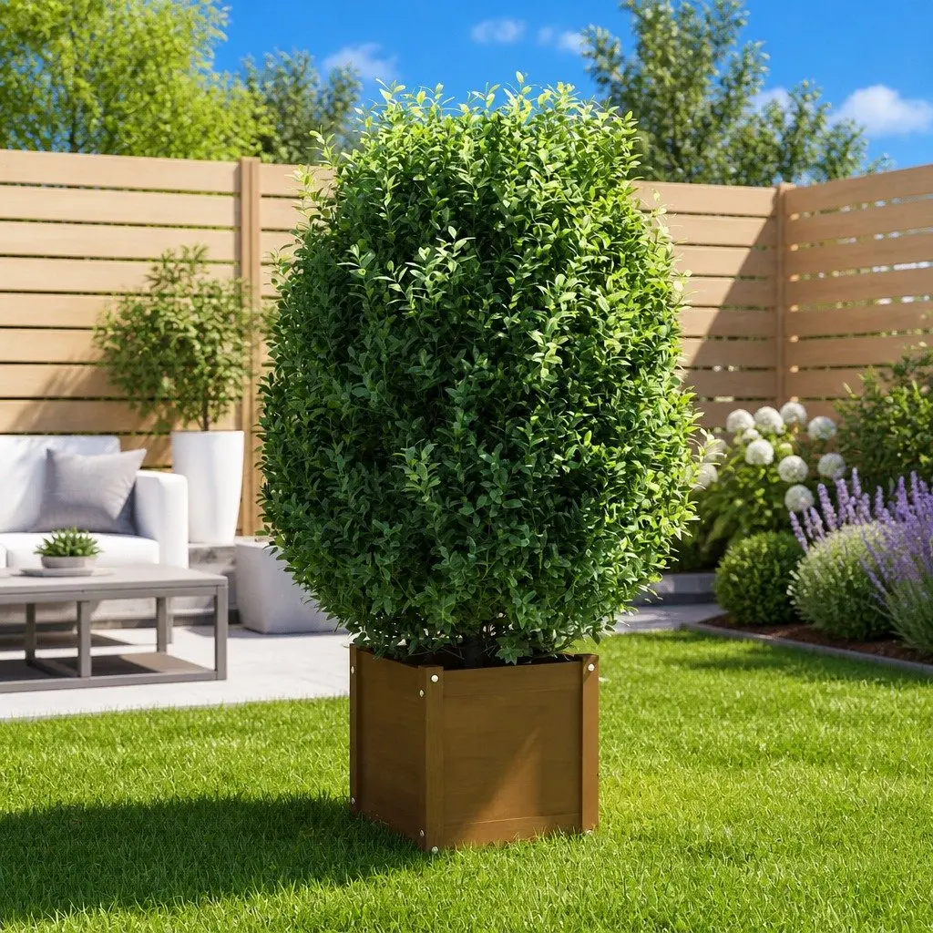 Solid Pinewood Garden Planter, 40x40x40 cm