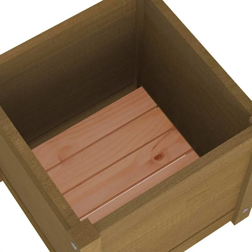 Solid Pinewood Garden Planter, 40x40x40 cm
