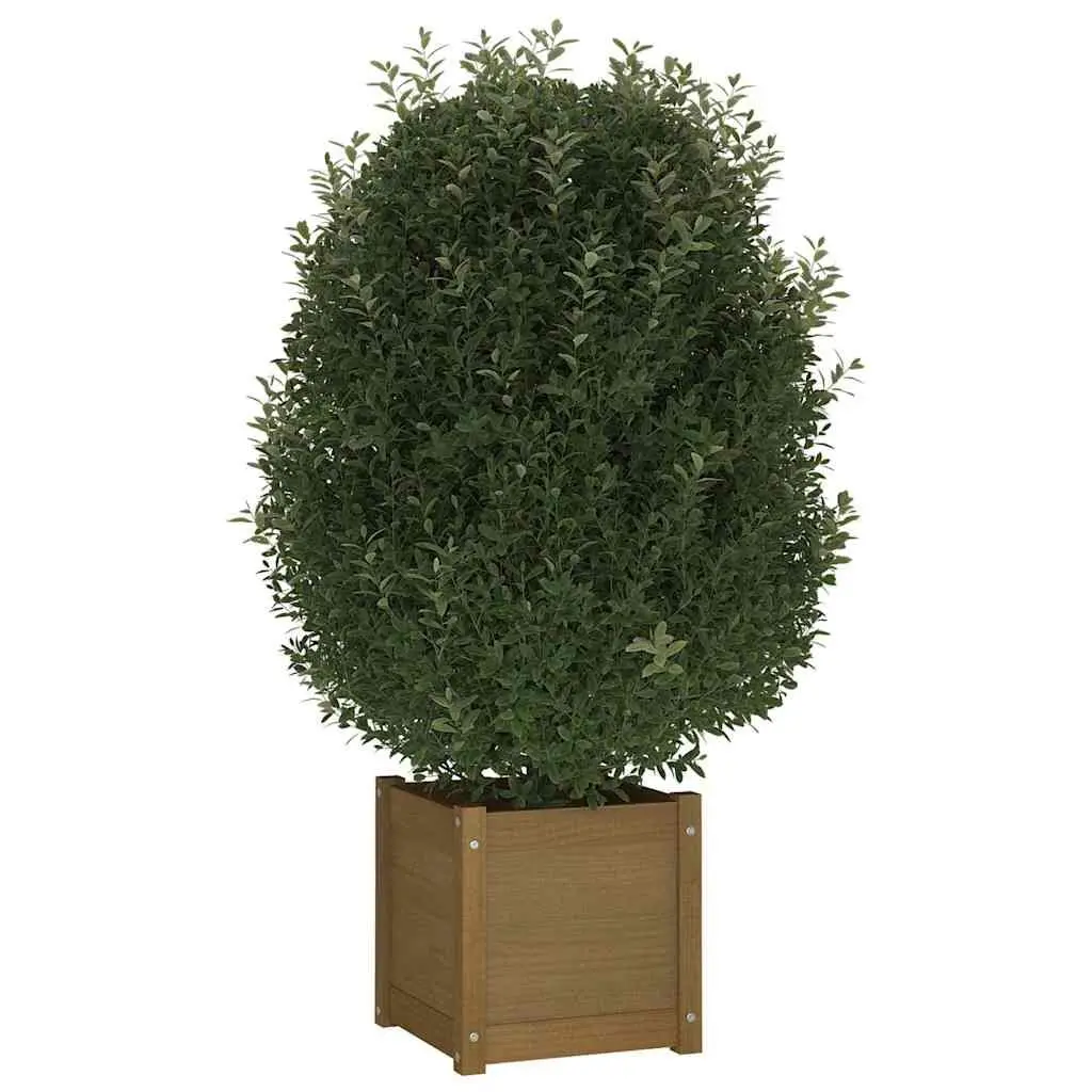 Solid Pinewood Garden Planter, 40x40x40 cm