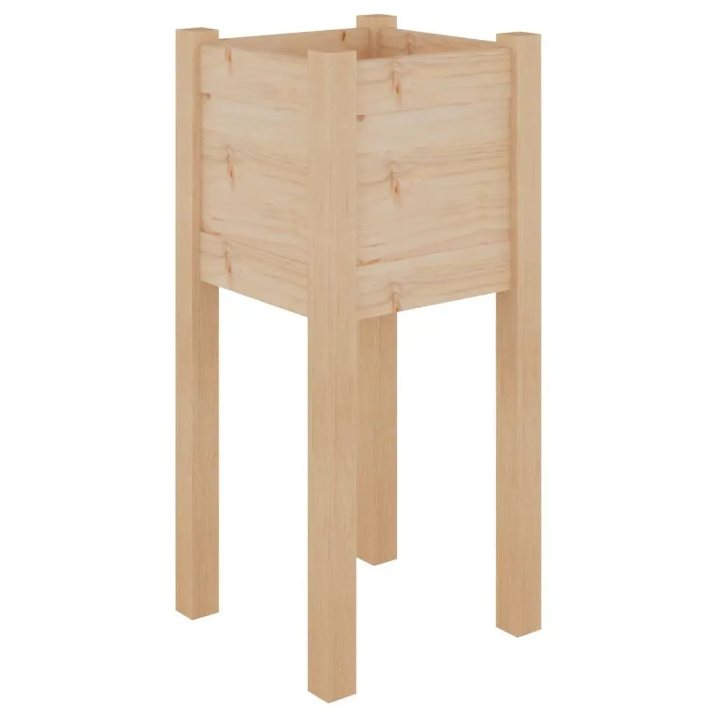 Garden Planters Solid Pinewood 31x31x70 cm Brown 2 Piece
