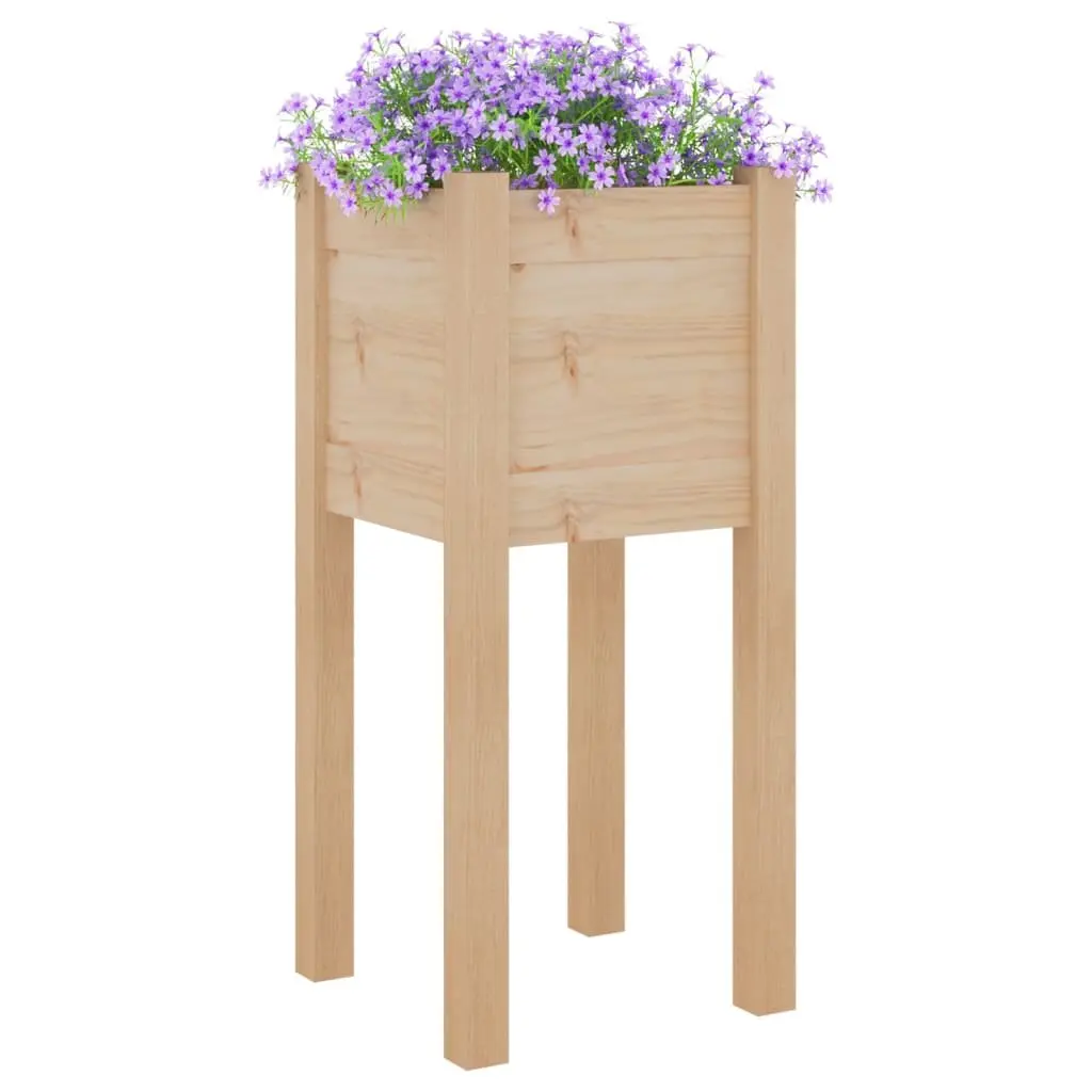 Garden Planters Solid Pinewood 31x31x70 cm Brown 2 Piece