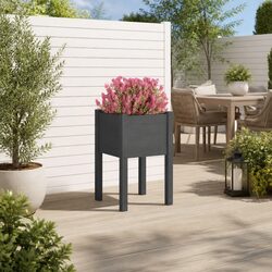 Sturdy Grey Wooden Garden Planter Box 40x40x70 cm