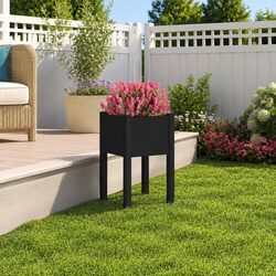 Sturdy Black Wooden Garden Planter Box 40x40x70cm