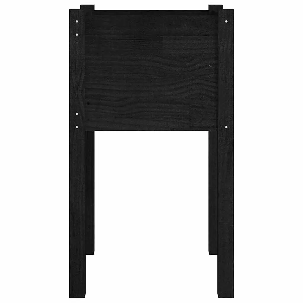 Black Wooden Garden Planter Box 40x40x70cm