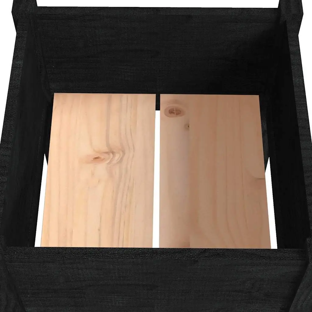 Black Wooden Garden Planter Box 40x40x70cm